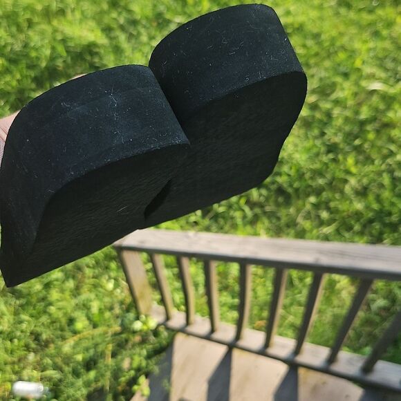 Tory Burch Pueva Platform Flip Flops Black Gold Logo Sandals Size 9 (Approx) - Picture 8 of 9